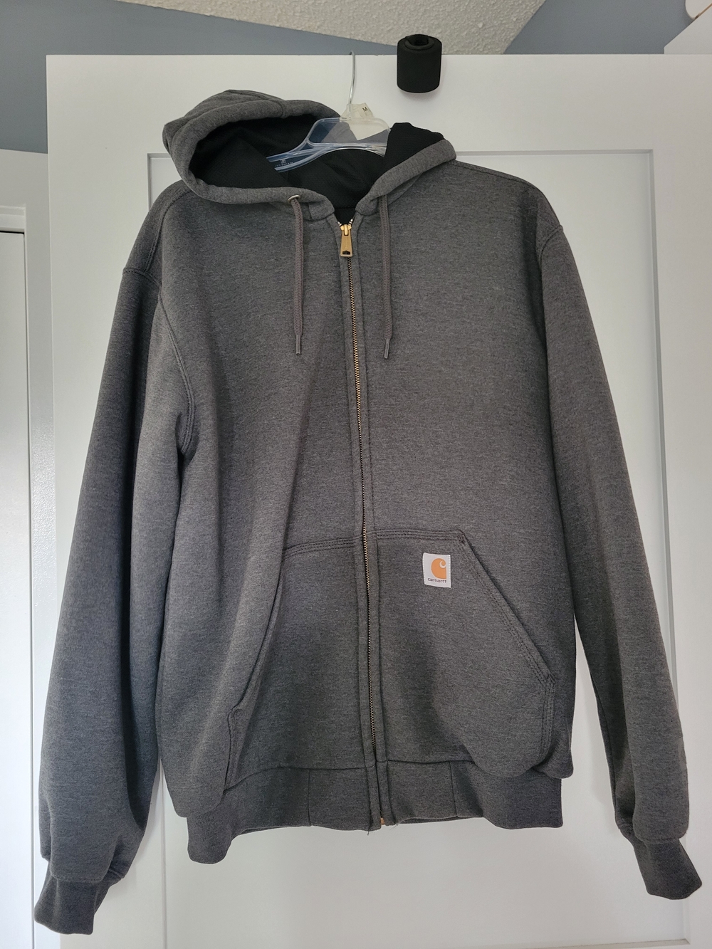 Carhartt Men's Gray Zip-Front Hooded Work Jacket